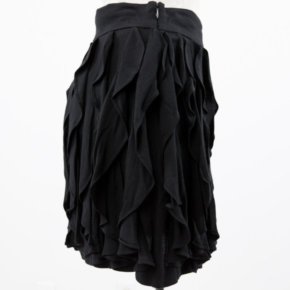Anthropologie Y2K M Ruffle Mini Party Skirt Black - Picture 6 of 9